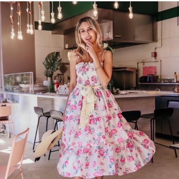 Loveshackfancy pink floral dress - Picture 1 of 5